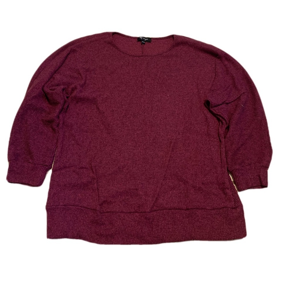 23. Lily Morgan Burgundy Ribbed Knit Sweater Pullover XL